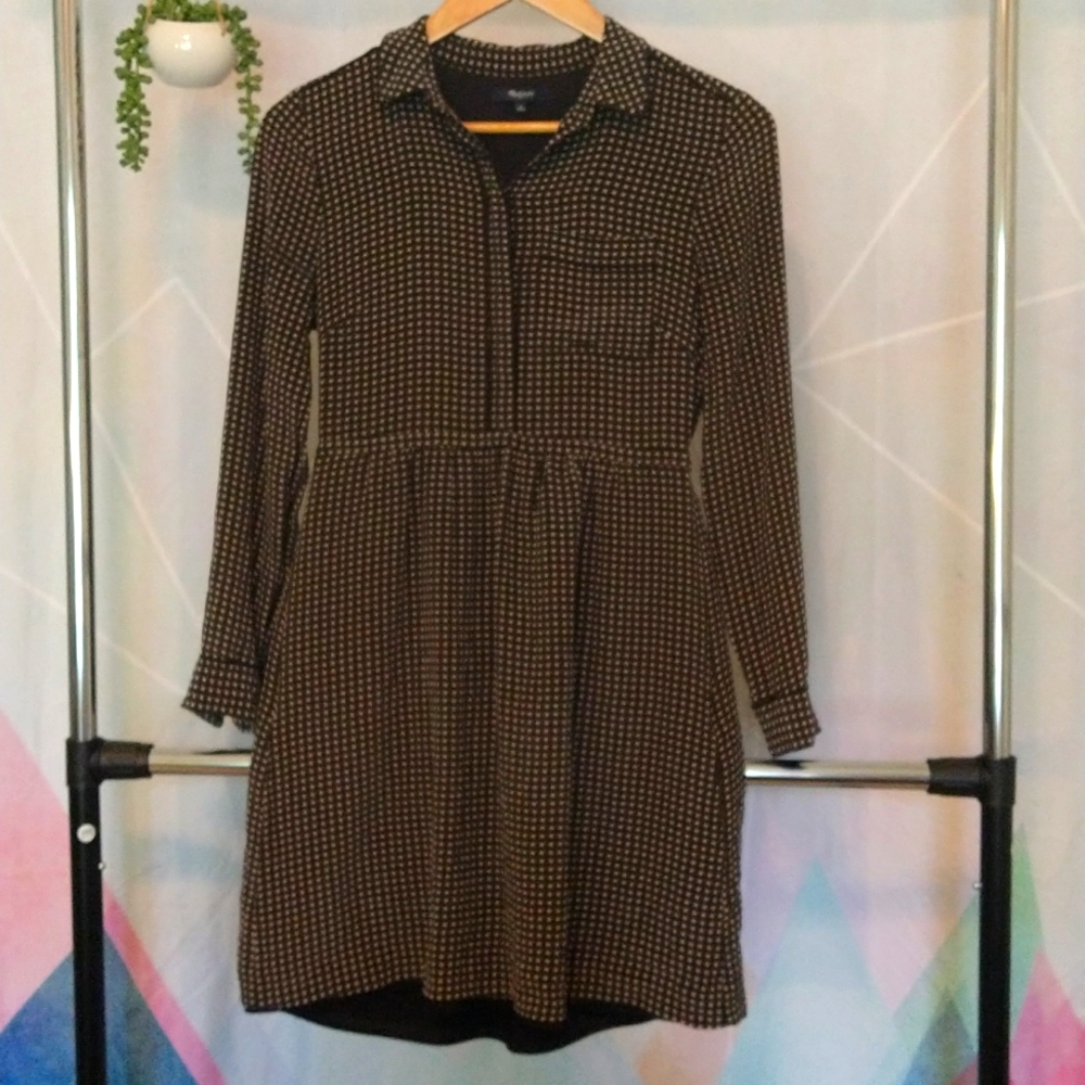 Madewell long sleeve silk dress